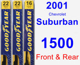Front & Rear Wiper Blade Pack for 2001 Chevrolet Suburban 1500 - Premium