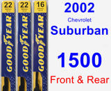 Front & Rear Wiper Blade Pack for 2002 Chevrolet Suburban 1500 - Premium