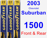 Front & Rear Wiper Blade Pack for 2003 Chevrolet Suburban 1500 - Premium