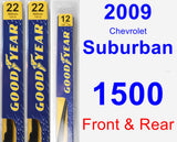 Front & Rear Wiper Blade Pack for 2009 Chevrolet Suburban 1500 - Premium