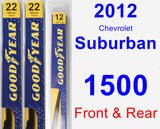 Front & Rear Wiper Blade Pack for 2012 Chevrolet Suburban 1500 - Premium