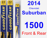 Front & Rear Wiper Blade Pack for 2014 Chevrolet Suburban 1500 - Premium