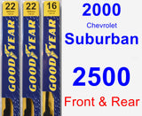 Front & Rear Wiper Blade Pack for 2000 Chevrolet Suburban 2500 - Premium
