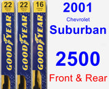 Front & Rear Wiper Blade Pack for 2001 Chevrolet Suburban 2500 - Premium