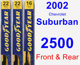 Front & Rear Wiper Blade Pack for 2002 Chevrolet Suburban 2500 - Premium