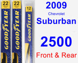 Front & Rear Wiper Blade Pack for 2009 Chevrolet Suburban 2500 - Premium