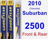 Front & Rear Wiper Blade Pack for 2010 Chevrolet Suburban 2500 - Premium