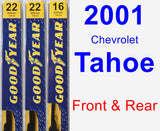 Front & Rear Wiper Blade Pack for 2001 Chevrolet Tahoe - Premium