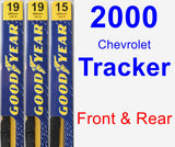 Front & Rear Wiper Blade Pack for 2000 Chevrolet Tracker - Premium