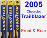 Front & Rear Wiper Blade Pack for 2005 Chevrolet Trailblazer - Premium