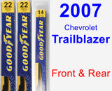 Front & Rear Wiper Blade Pack for 2007 Chevrolet Trailblazer - Premium