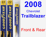 Front & Rear Wiper Blade Pack for 2008 Chevrolet Trailblazer - Premium