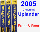 Front & Rear Wiper Blade Pack for 2005 Chevrolet Uplander - Premium
