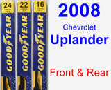 Front & Rear Wiper Blade Pack for 2008 Chevrolet Uplander - Premium