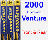 Front & Rear Wiper Blade Pack for 2000 Chevrolet Venture - Premium