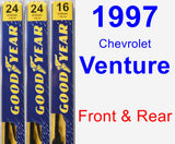 Front & Rear Wiper Blade Pack for 1997 Chevrolet Venture - Premium