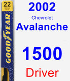 Driver Wiper Blade for 2002 Chevrolet Avalanche 1500 - Premium