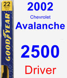 Driver Wiper Blade for 2002 Chevrolet Avalanche 2500 - Premium