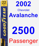 Passenger Wiper Blade for 2002 Chevrolet Avalanche 2500 - Premium