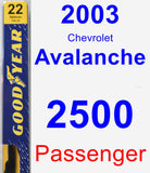 Passenger Wiper Blade for 2003 Chevrolet Avalanche 2500 - Premium