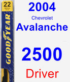 Driver Wiper Blade for 2004 Chevrolet Avalanche 2500 - Premium