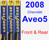 Front & Rear Wiper Blade Pack for 2008 Chevrolet Aveo5 - Premium