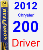 Driver Wiper Blade for 2012 Chrysler 200 - Premium