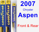 Front & Rear Wiper Blade Pack for 2007 Chrysler Aspen - Premium