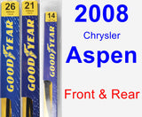 Front & Rear Wiper Blade Pack for 2008 Chrysler Aspen - Premium