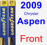 Front Wiper Blade Pack for 2009 Chrysler Aspen - Premium