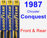 Front & Rear Wiper Blade Pack for 1987 Chrysler Conquest - Premium