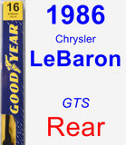 Rear Wiper Blade for 1986 Chrysler LeBaron - Premium