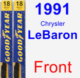 Front Wiper Blade Pack for 1991 Chrysler LeBaron - Premium