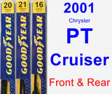 Front & Rear Wiper Blade Pack for 2001 Chrysler PT Cruiser - Premium