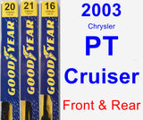 Front & Rear Wiper Blade Pack for 2003 Chrysler PT Cruiser - Premium