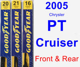 Front & Rear Wiper Blade Pack for 2005 Chrysler PT Cruiser - Premium