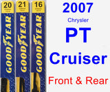 Front & Rear Wiper Blade Pack for 2007 Chrysler PT Cruiser - Premium