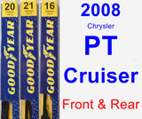 Front & Rear Wiper Blade Pack for 2008 Chrysler PT Cruiser - Premium