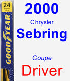 Driver Wiper Blade for 2000 Chrysler Sebring - Premium