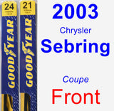 Front Wiper Blade Pack for 2003 Chrysler Sebring - Premium