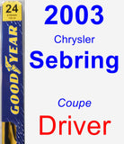 Driver Wiper Blade for 2003 Chrysler Sebring - Premium