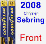 Front Wiper Blade Pack for 2008 Chrysler Sebring - Premium