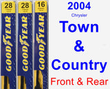 Front & Rear Wiper Blade Pack for 2004 Chrysler Town & Country - Premium