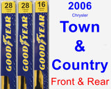 Front & Rear Wiper Blade Pack for 2006 Chrysler Town & Country - Premium