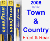 Front & Rear Wiper Blade Pack for 2008 Chrysler Town & Country - Premium