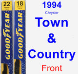 Front Wiper Blade Pack for 1994 Chrysler Town & Country - Premium