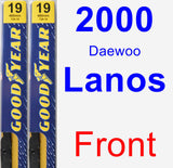 Front Wiper Blade Pack for 2000 Daewoo Lanos - Premium