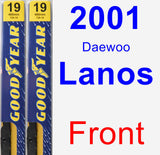 Front Wiper Blade Pack for 2001 Daewoo Lanos - Premium