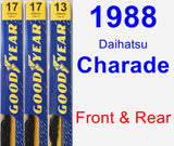 Front & Rear Wiper Blade Pack for 1988 Daihatsu Charade - Premium