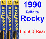 Front & Rear Wiper Blade Pack for 1990 Daihatsu Rocky - Premium